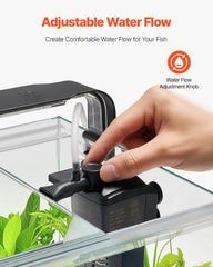 VEVOR aquarium carré flux d eau reglable pour confort des poissons