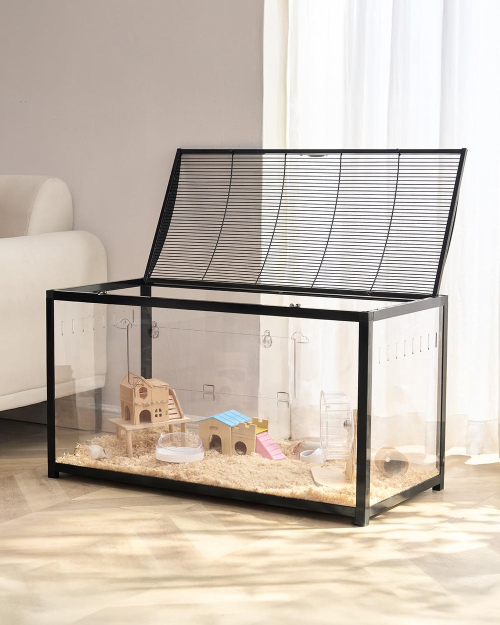 VEVOR cage hamster 360 vue transparente : observation facile du comportement.