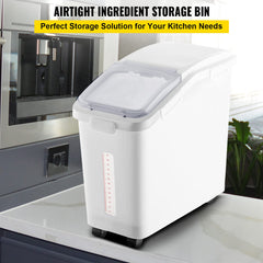 VEVOR bac de 50 L pour riz et pâtes, rangement pratique et accessible.