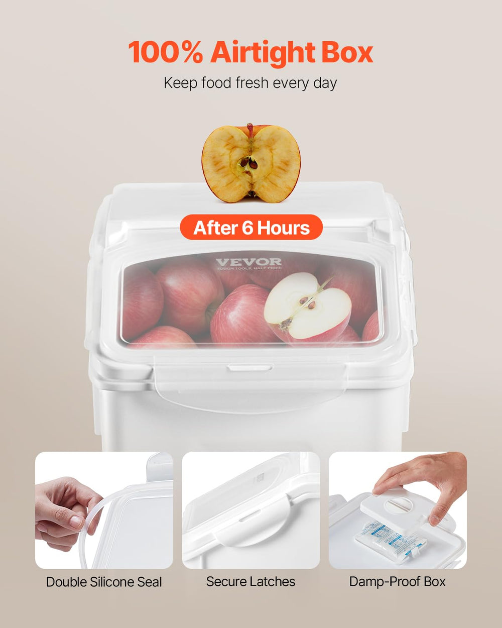 VEVOR Conteneur PP sans BPA – Stockage sûr pour aliments et graines.