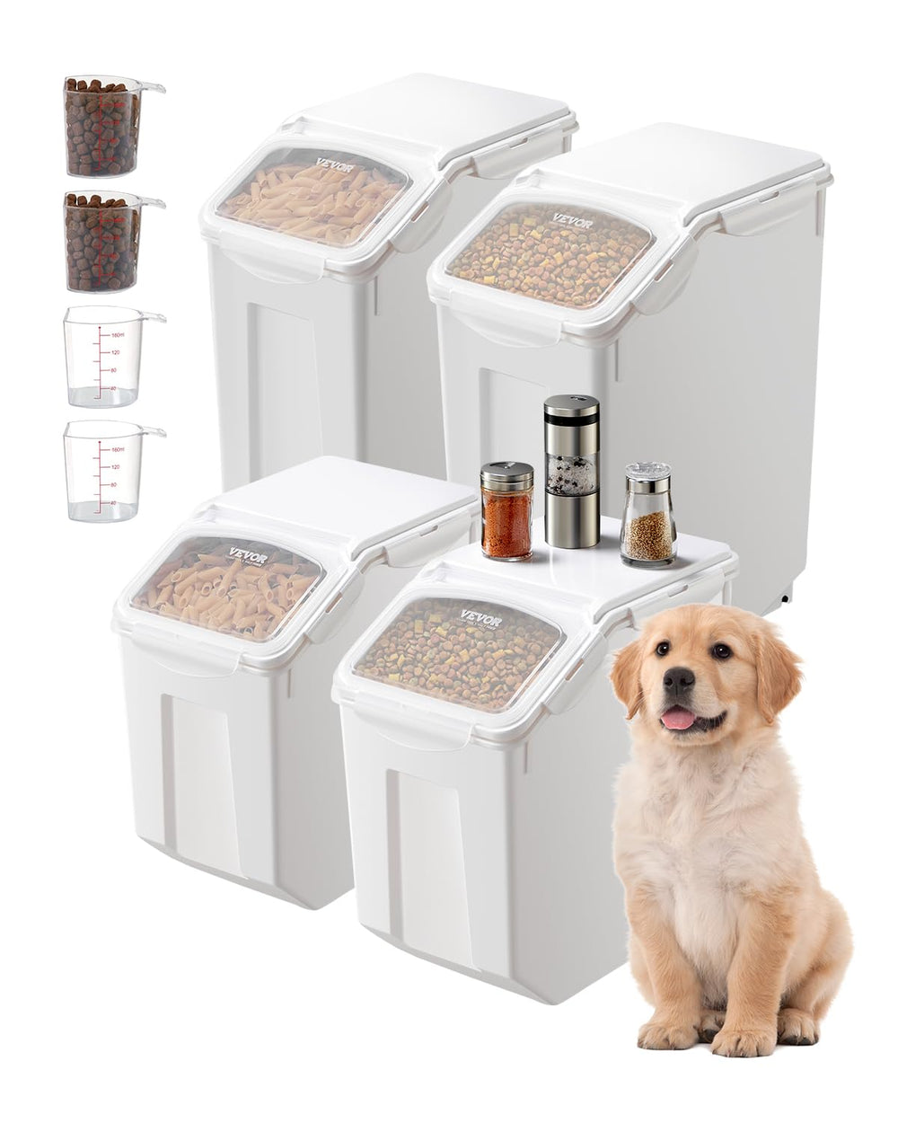 VEVOR ensemble conteneurs riz 15 L pour rangement pratique.