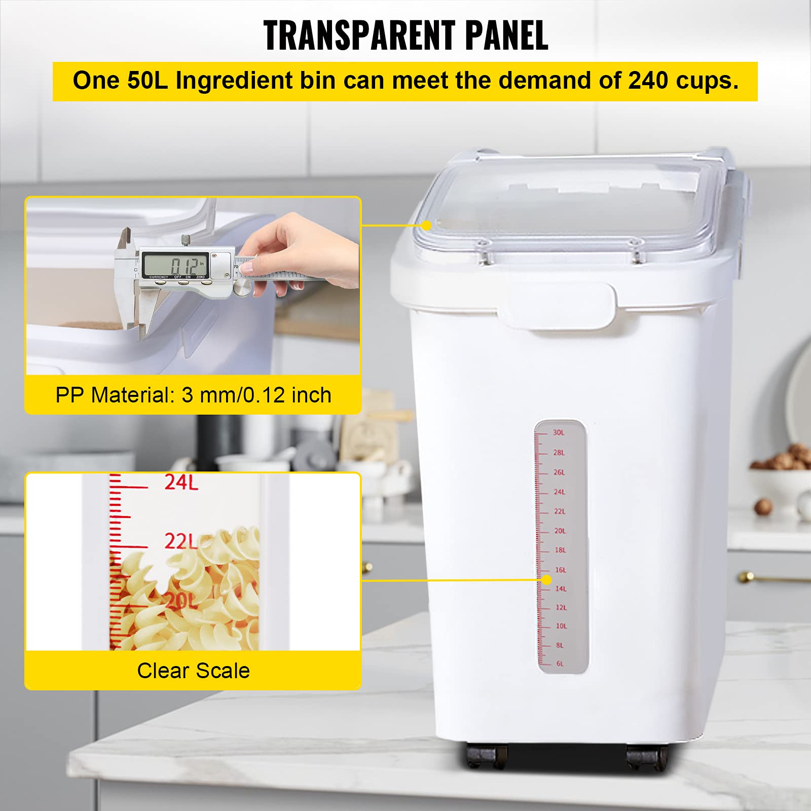 VEVOR couvercle triple étanche assure une fermeture fiable et durable.