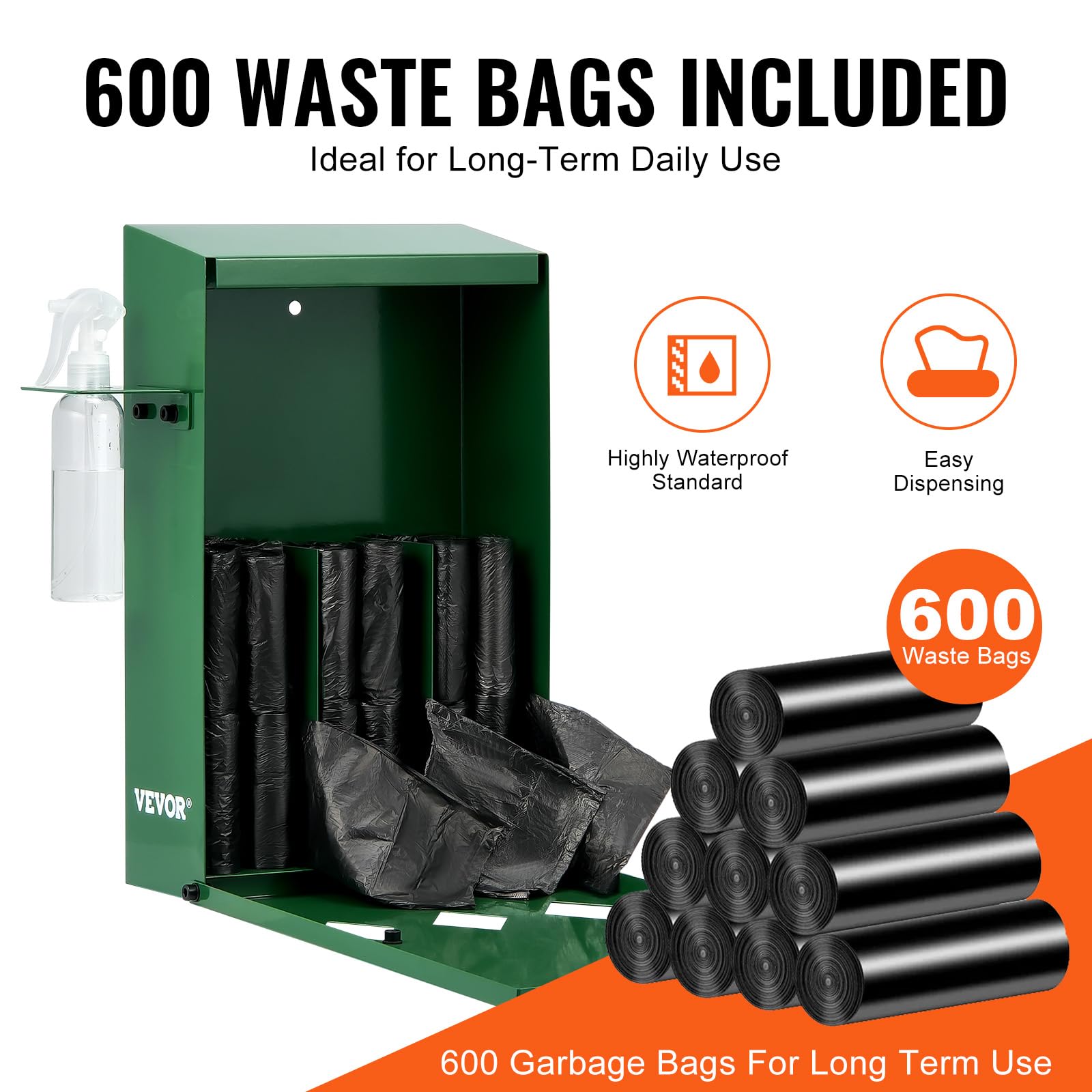 VEVOR distributeur verrouillé, accès sûr pour récupérer les sacs.