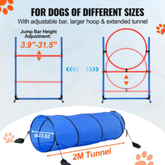 VEVOR chien agilite tunnel 200 cm pour parcours stimulants.