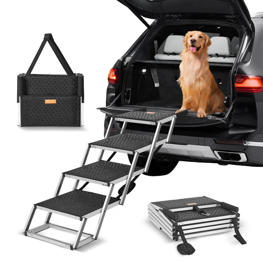 VEVOR Escaliers pour chien – 4 étapes pliables facilitant l’accès à la voiture.