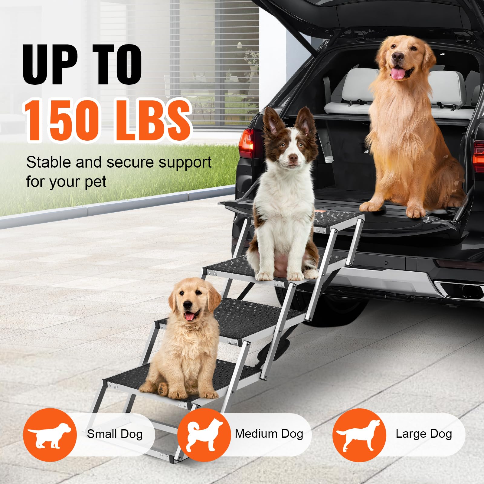 VEVOR Escaliers en aluminium robustes pour chiens lourds.