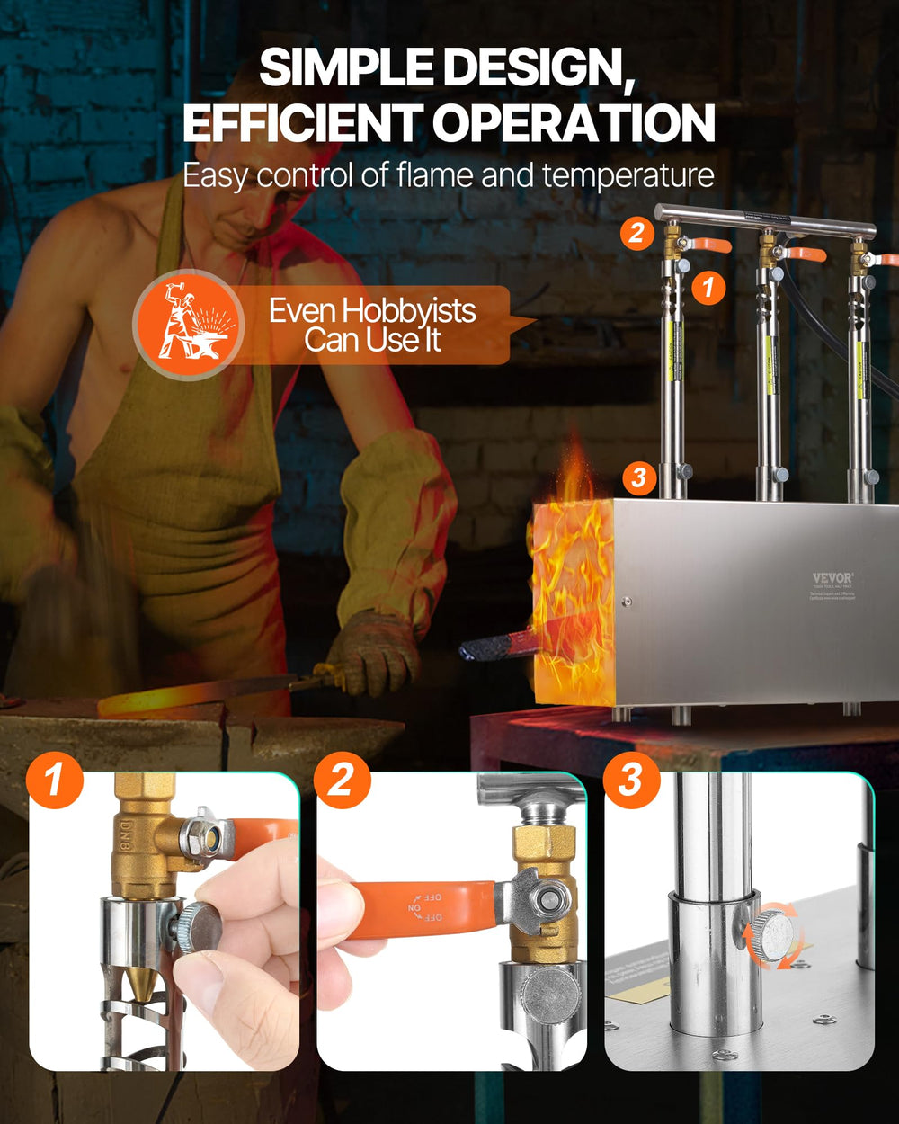 VEVOR Forge Propane Portable: acier inox 201 pour duree et securite.