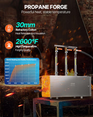 VEVOR Forge Propane Portable: interieur carre spacieux pour diverses pieces.