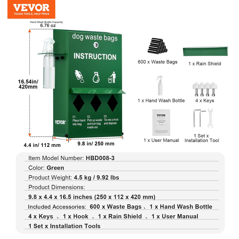 VEVOR design résistant à la pluie, idéal par temps humide.