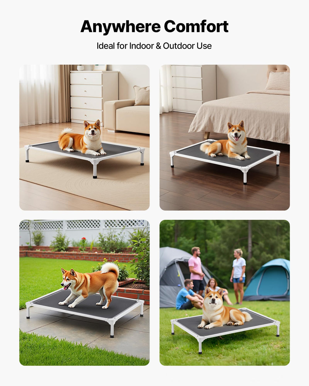 VEVOR lit chien hauteur elevee 180mm – isolation du sol et circulation d air.