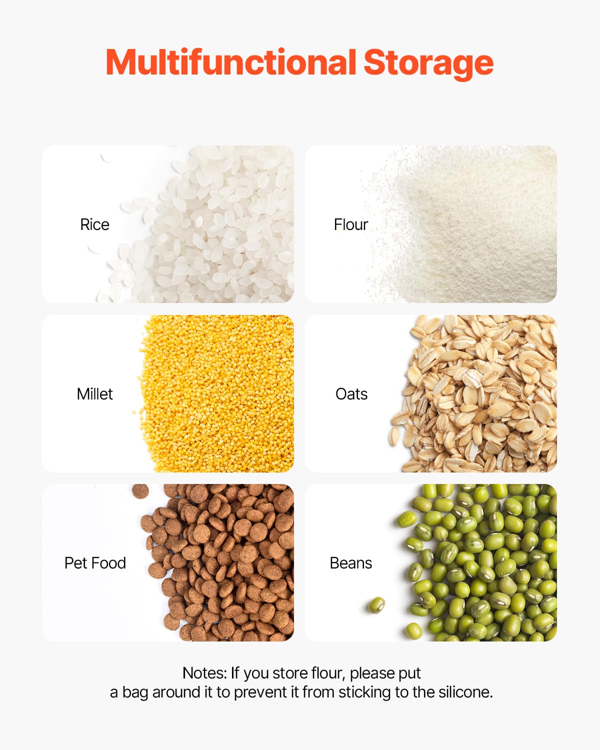 VEVOR plastique PP sans BPA, sûr pour aliments.