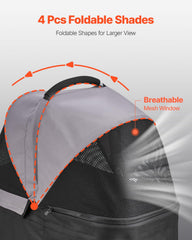 VEVOR Poussette Animal: fenêtres mesh respirables offrant vue claire et ventilation