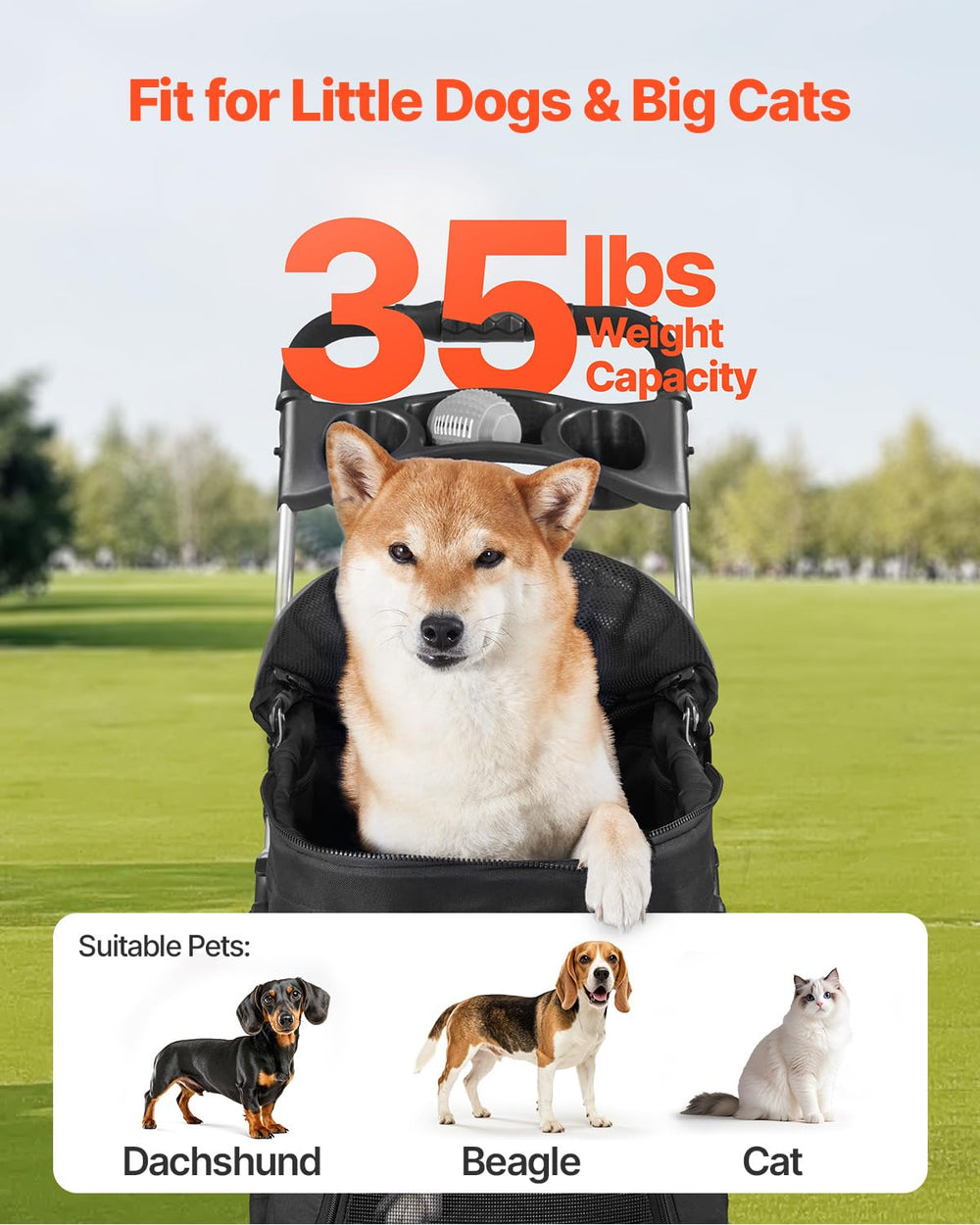 VEVOR Poussette Animal: roues EVA 6 pouces absorbant les chocs