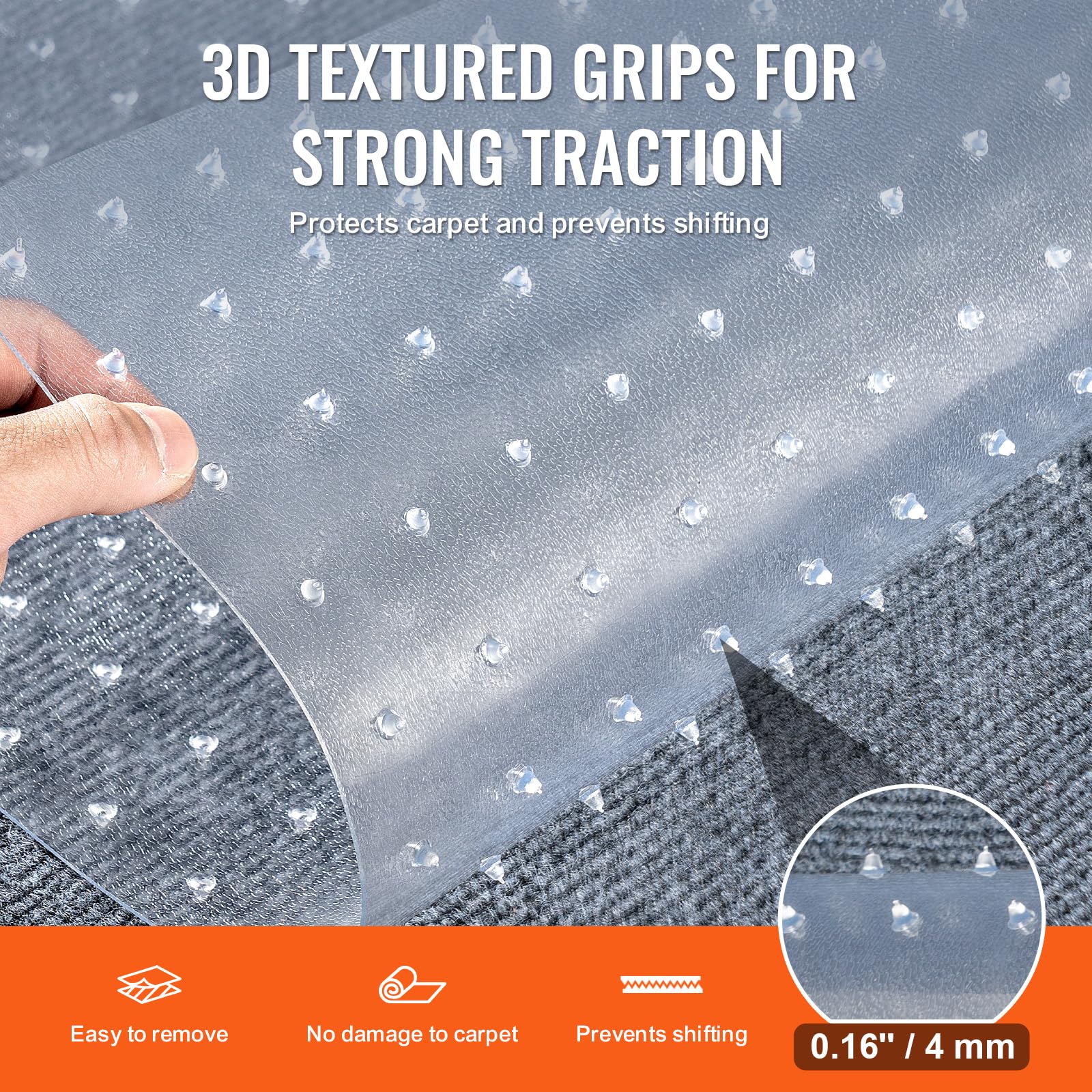 VEVOR Protège-Moquette Animaux texture 3D pour une meilleure adhérence.