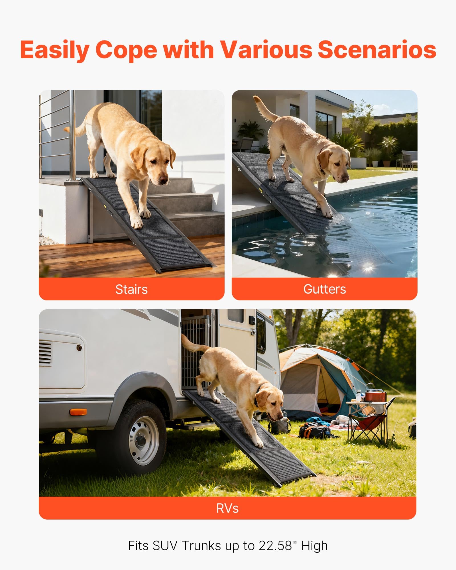 VEVOR rampe 113 kg de charge, convient pour chiens de taille moyenne à grande