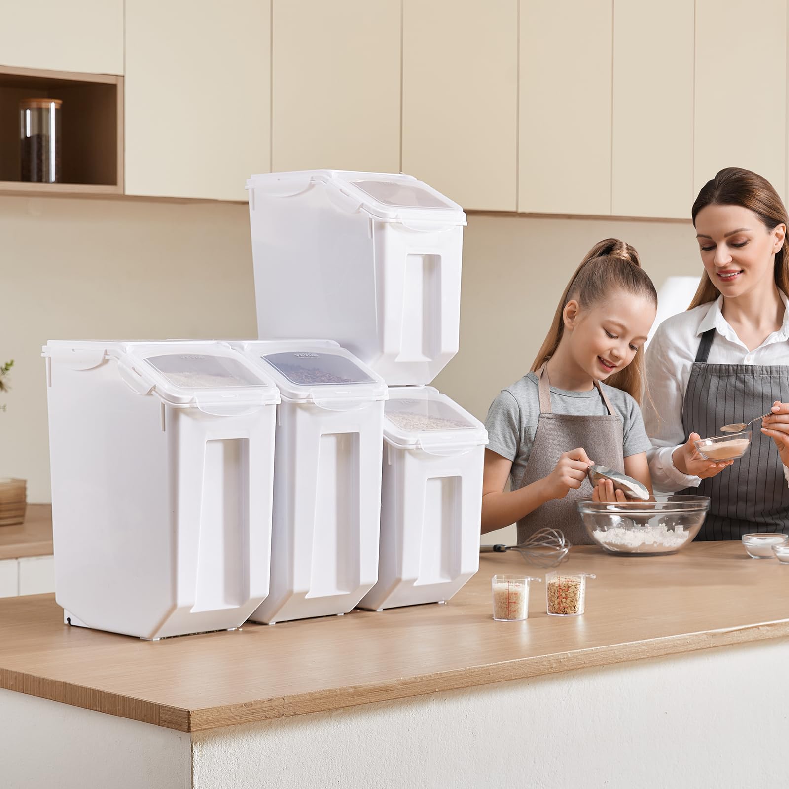 VEVOR rangement polyvalent pour riz, farine, noix et snacks.