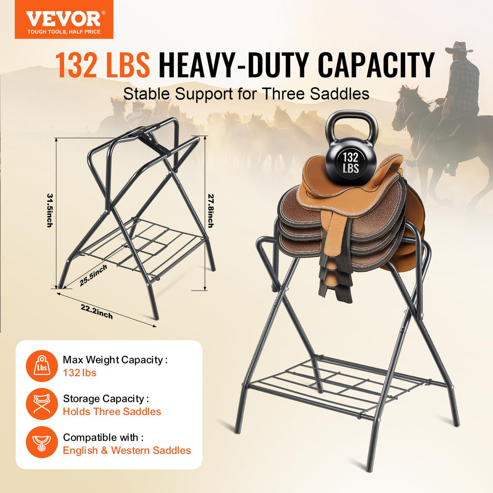 VEVOR support-selle-robuste-carbone, cadre durable pour selles anglaises et de style occidental.