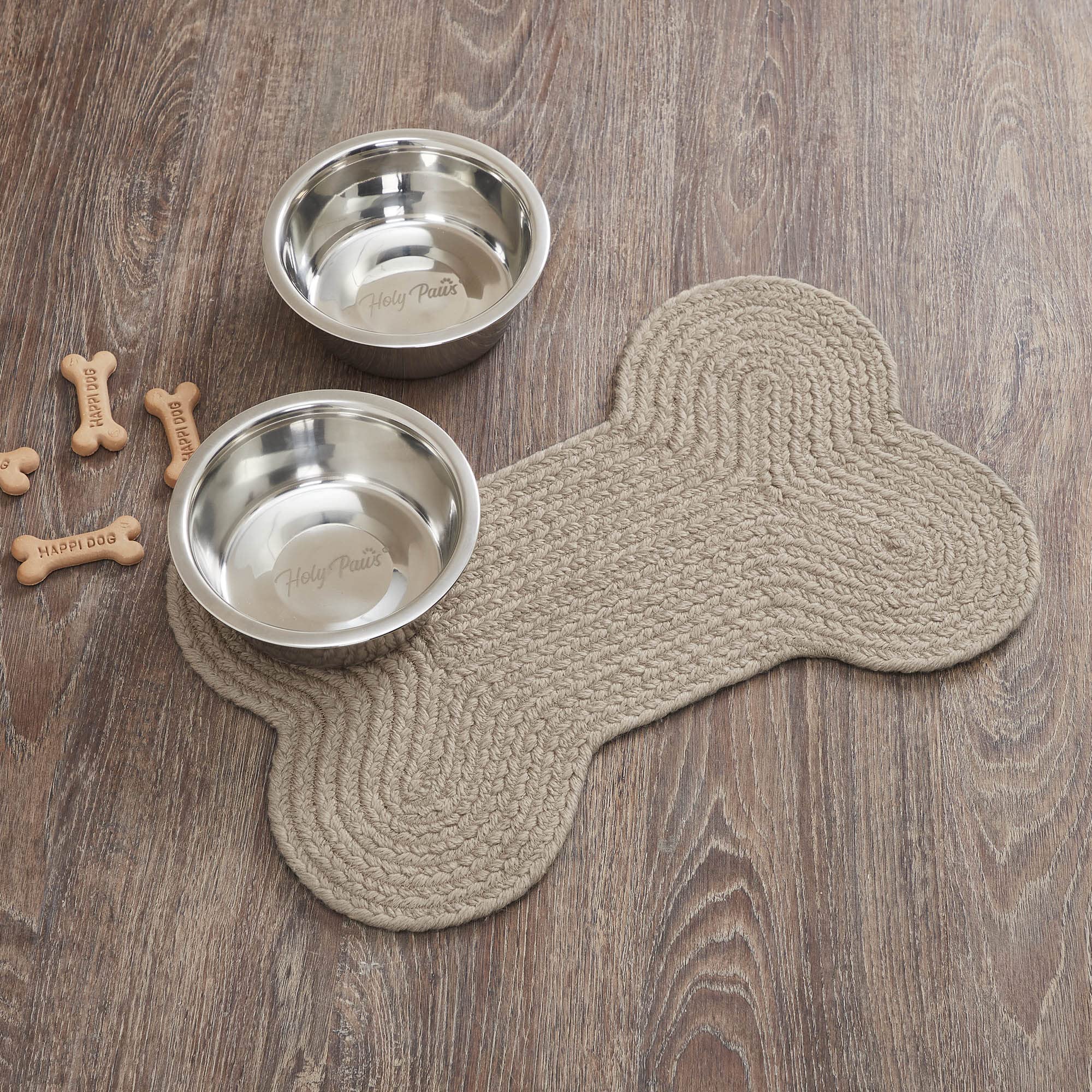 Tapis VHC Brands pour repas d'animaux, motif os, usage intérieur pratique