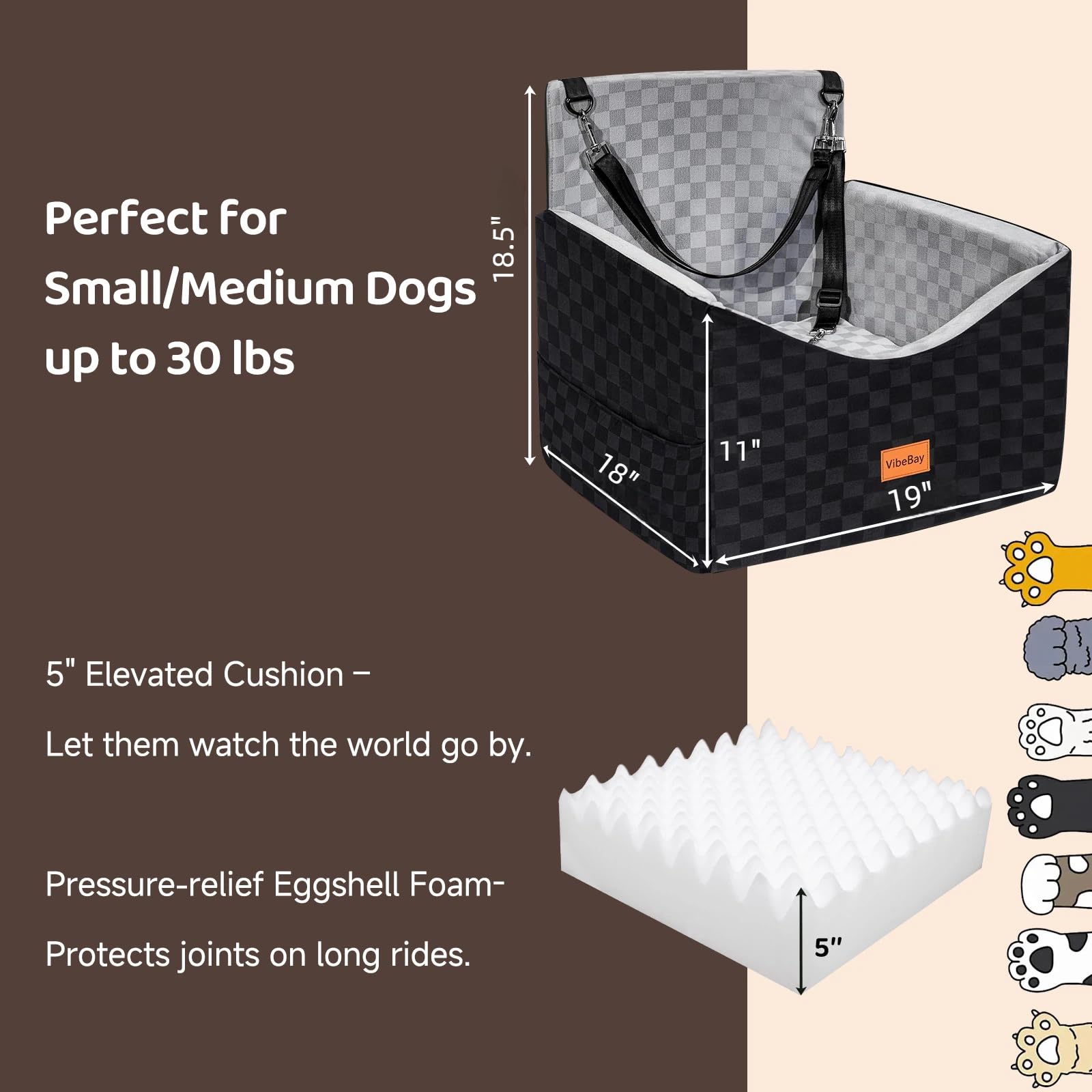 VibeBay coussin mémoire double-face pour soutien doux et adaptable.