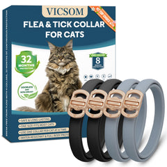 Collier VICSOM pour chats — pack 4, protection pratique et durable.