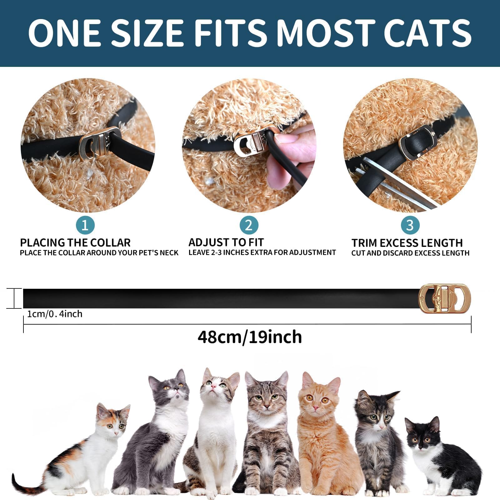 Collier VICSOM chat confort et douceur, adapté à toutes les races.