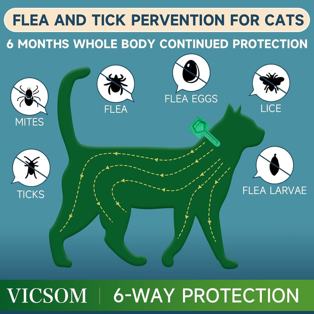 Application sur la peau du chat avec les gouttes VICSOM.