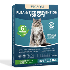 Gouttes topiques VICSOM dans la bouteille pour chat, protection rapide.