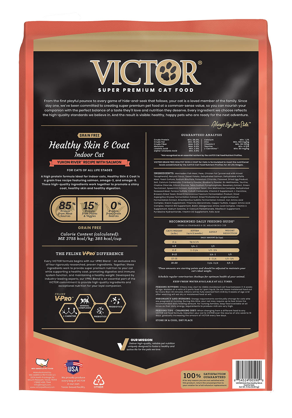 VICTOR chat-pelage-sante-intérieur : pelage brillant pour les chats vivant en intérieur.
