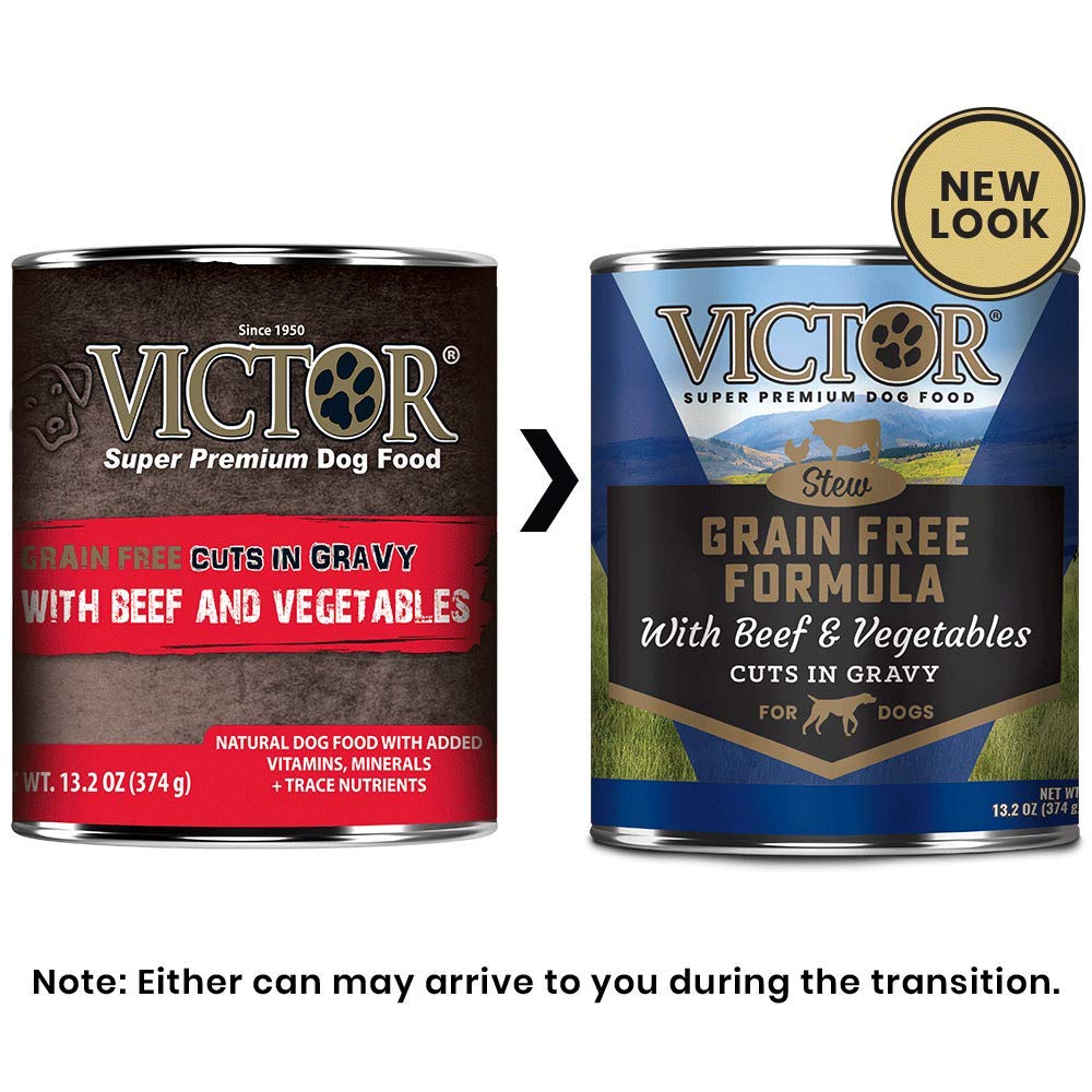 Conserve humide VICTOR pour chien, boeuf et légumes en sauce, aliment complet.