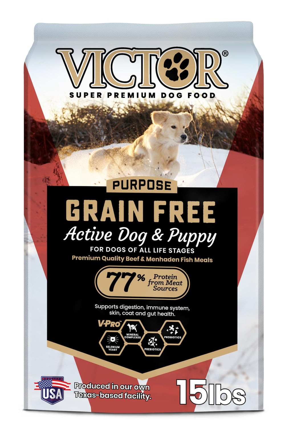 VICTOR croquettes pour chien actif au boeuf, énergie et muscles soutenus