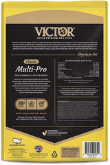 VICTOR Multi-Pro Sec: ingrédients vedette boeuf, poulet et porc pour nutrition équilibrée.