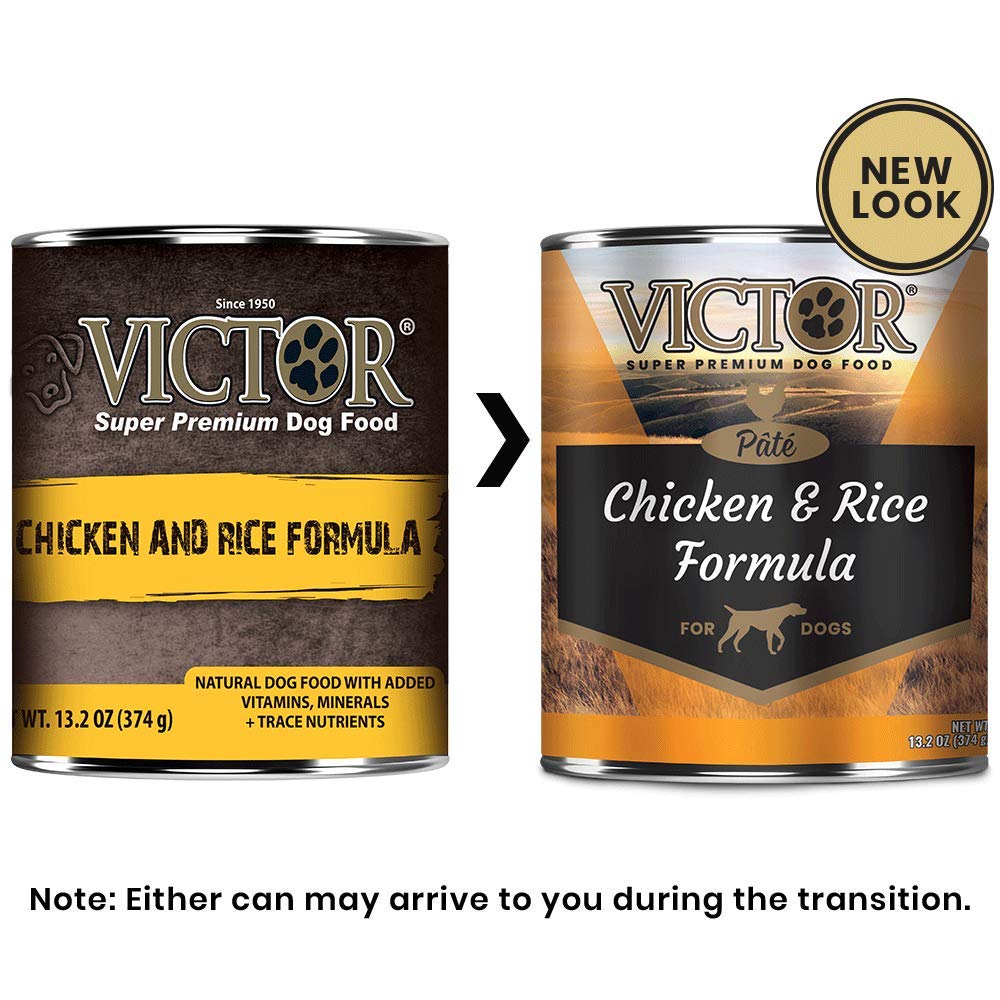 VICTOR Pâté poulet-riz texture-onctueuse sera parfaite comme garniture sur les croquettes.