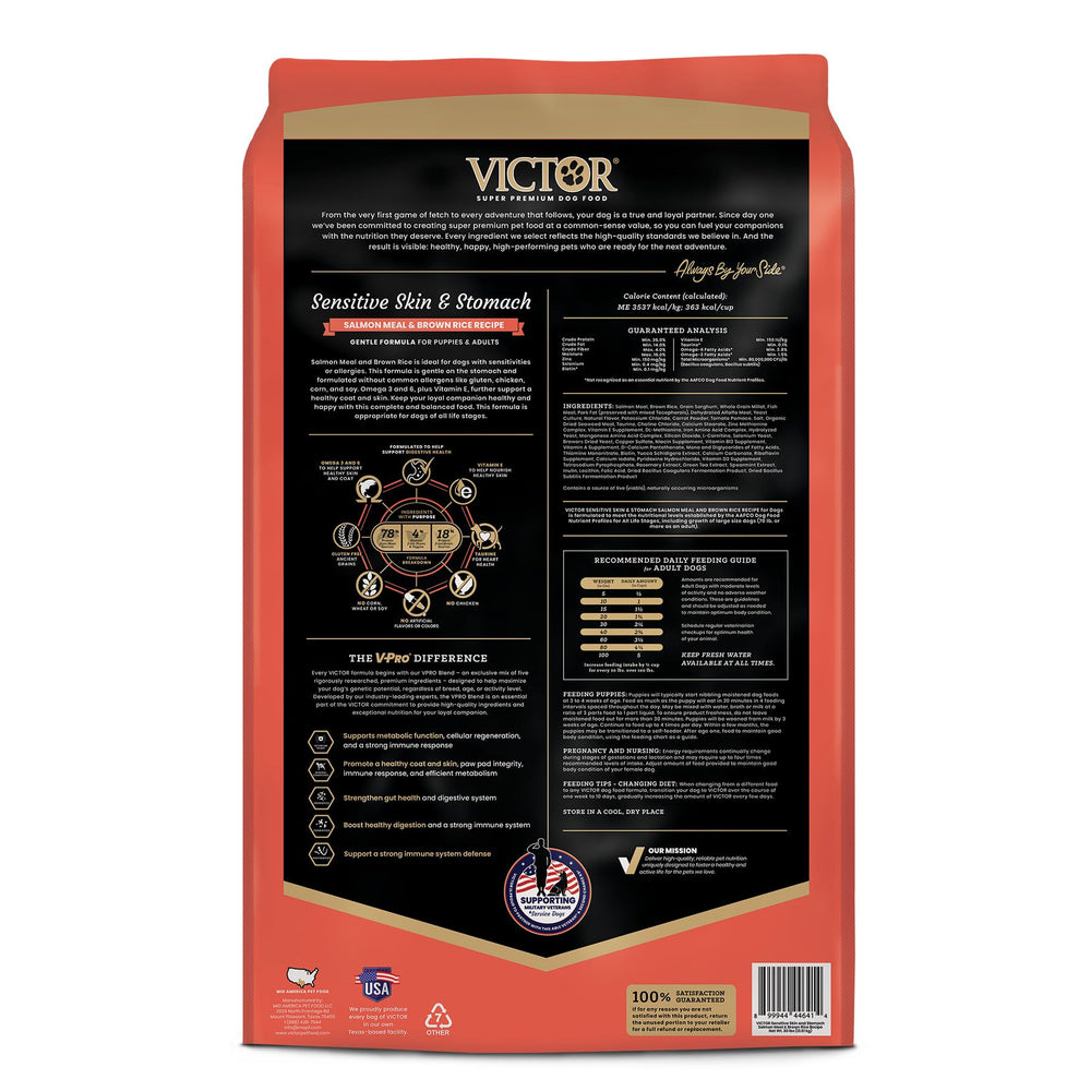 VICTOR protéines saumon riches pour soutenir la masse musculaire du chien.