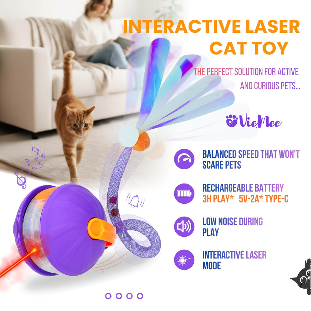 VieMee queue-plastique-jouet-chat-interactif, facilite l’exercice et le jeu actif