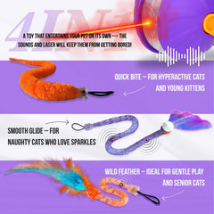 VieMee queue-plume-jouet-chat-interactif, stimule l’instinct de chasse