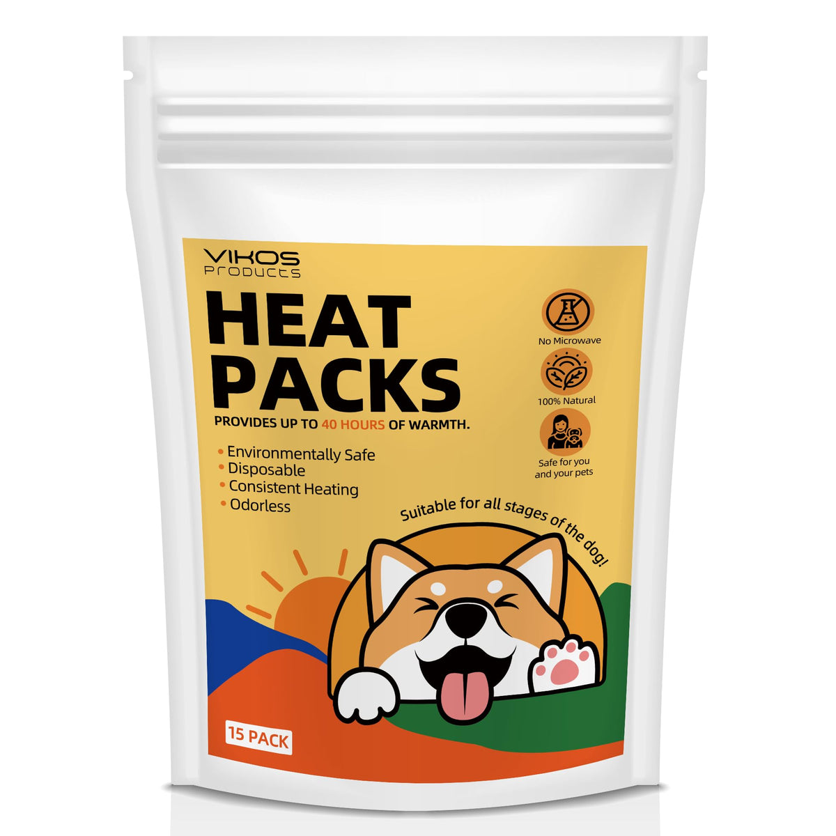 VIKOS Pack-chauffants-chiot-15, chaleur durable pour chiot.