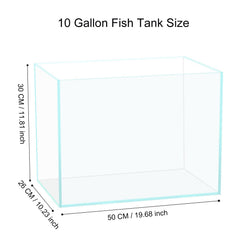 Vimvins aquarium 10-galons, accessoires et tapis stabilité pour surface sûre.