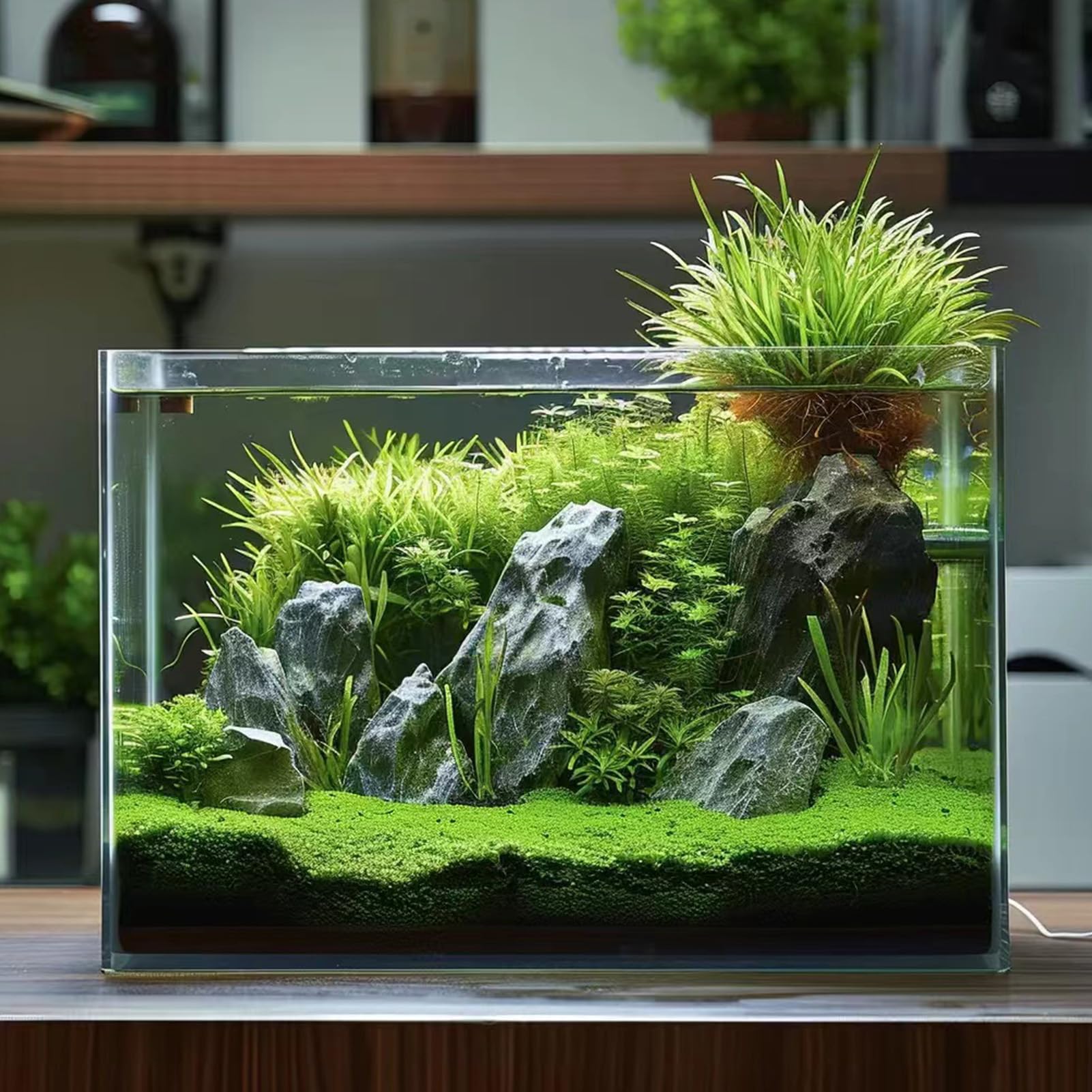 Vimvins aquarium 10-galons, intérieur spacieux pour poissons et plantes.