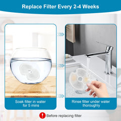 Huit filtres inclus assurent une eau plus propre entre les remplissages.