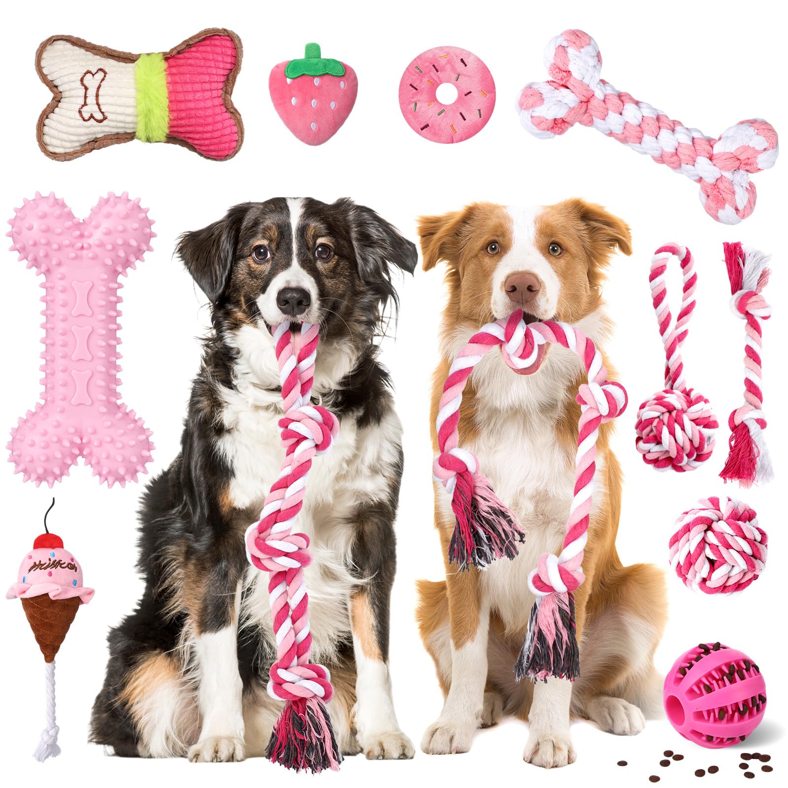 Jouets plush rose Vinsot pour chiens grands, divertissement et confort pendant le jeu