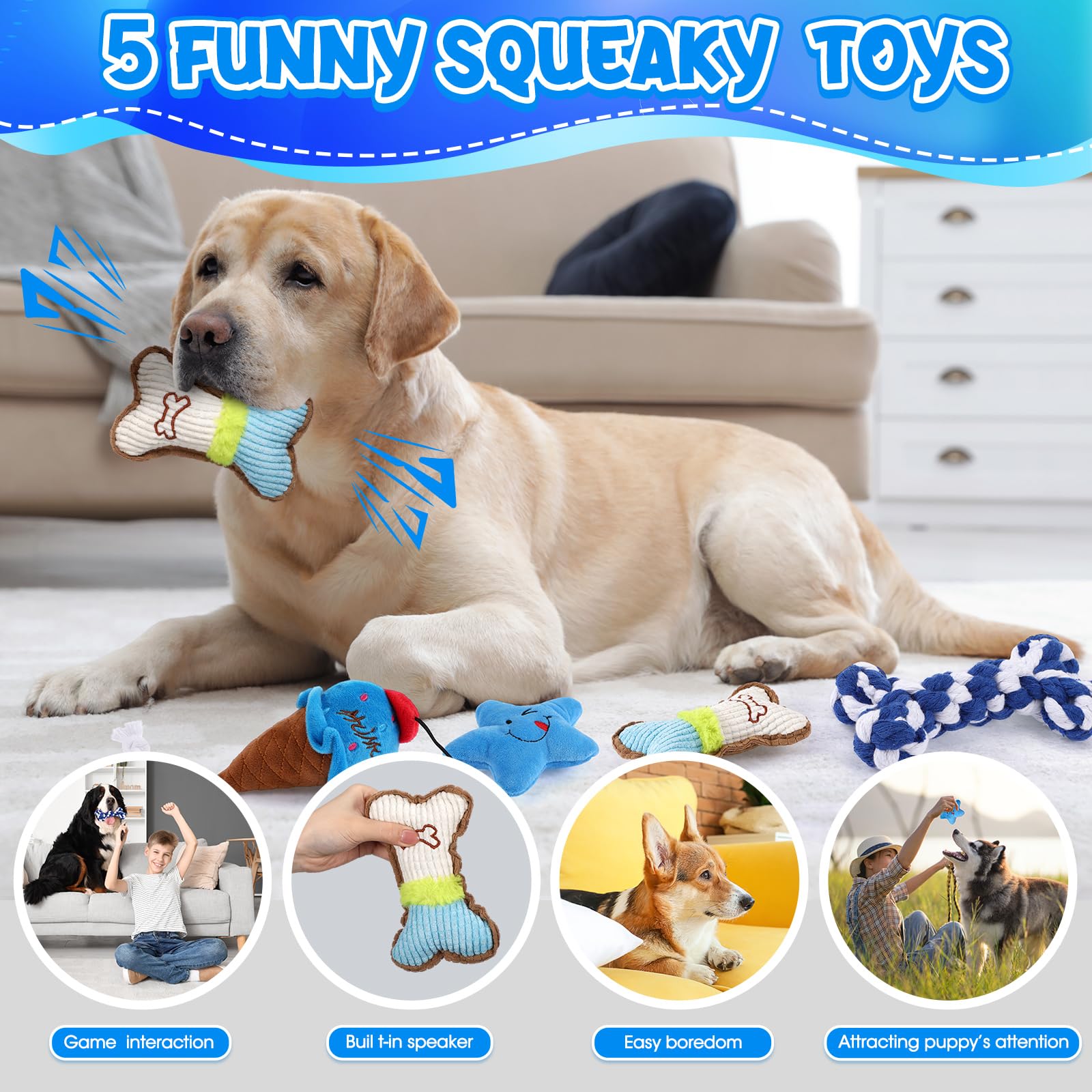 Peluches moelleuses Vinsot, jouets sûrs pour dents et jeu.