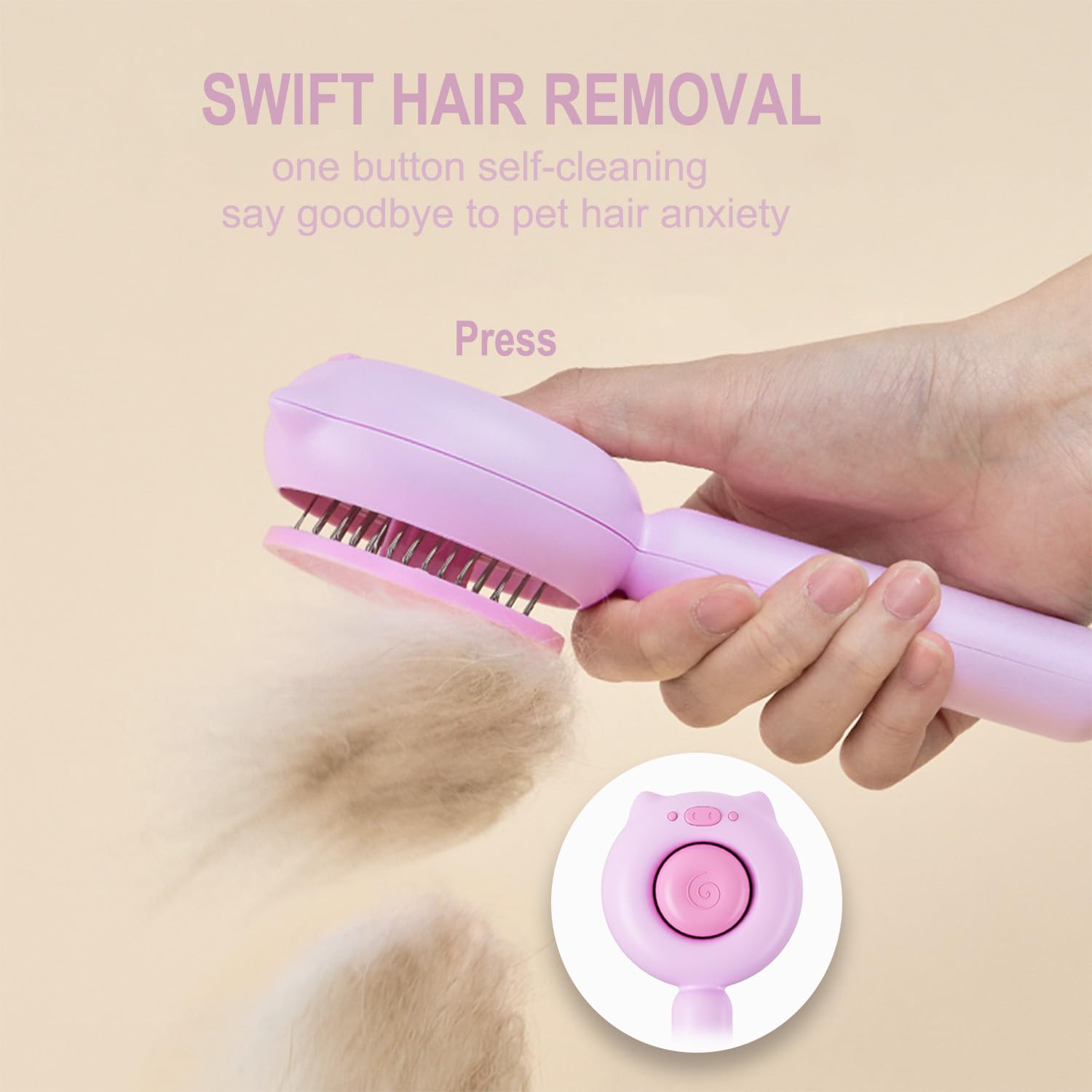 Brosse VIOJOJO chien à poils denses, massage doux sur la peau.