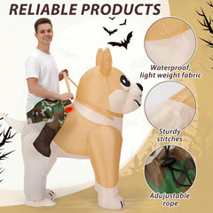 VioraWhite costume gonflable chien - détails pattes champignon visibles et charmants.