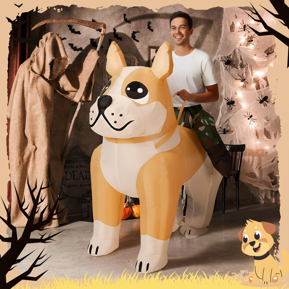 VioraWhite costume gonflable chien - poche intègre pour le boîtier batterie.