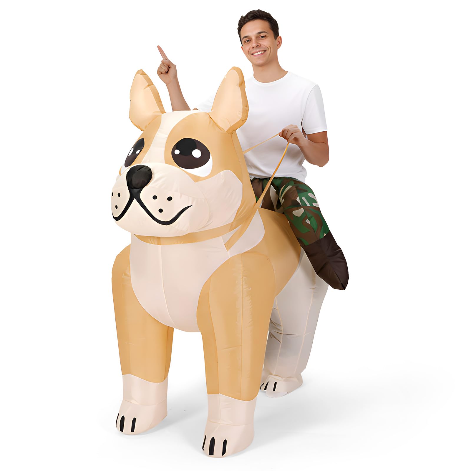VioraWhite costume gonflable chien - allure ludique parfait pour carnavals.