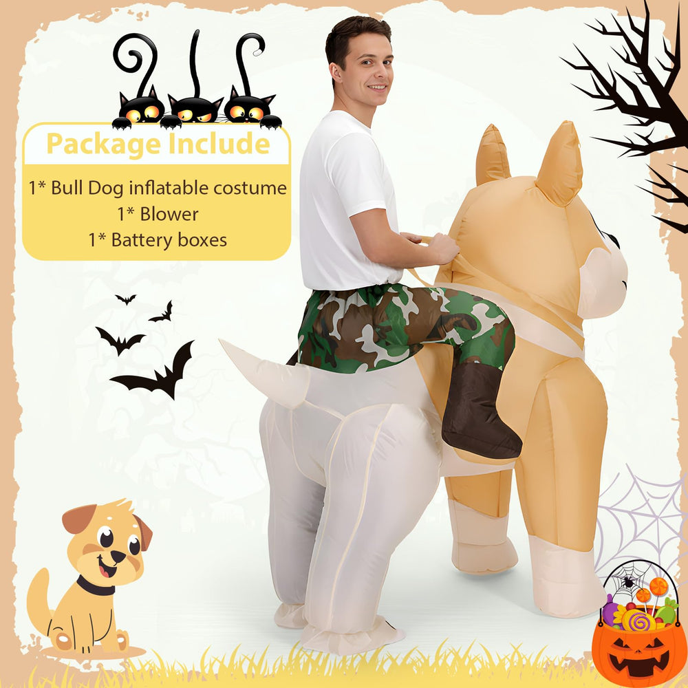 VioraWhite costume gonflable chien - tailles reglables pour différentes morphologies.