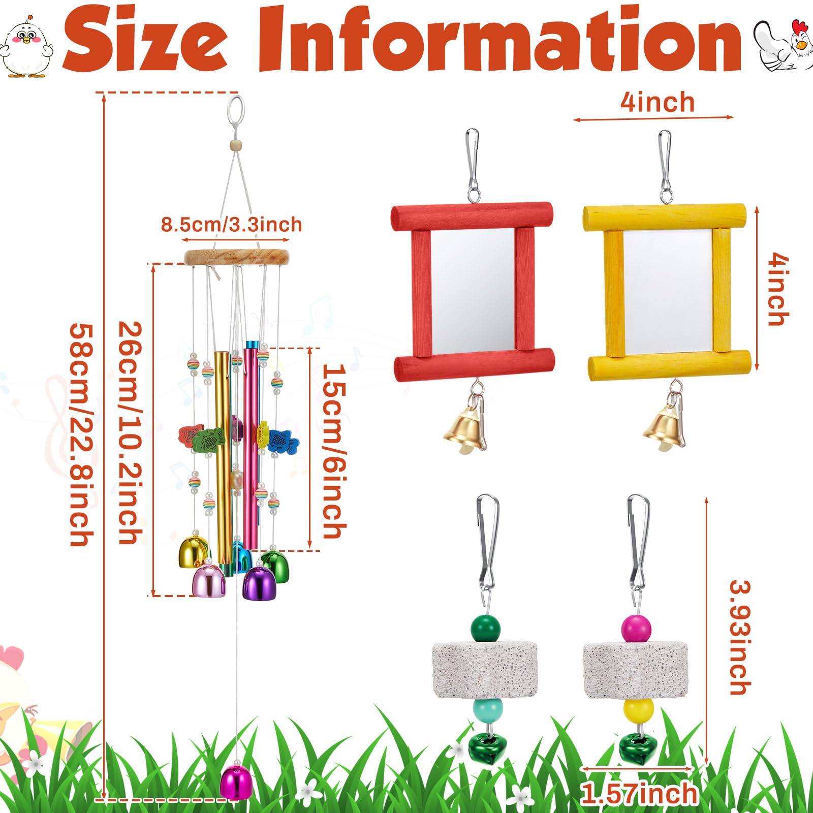 Miroirs VioraWhite avec cloches attirant l'attention et encourageant l'exploration sociale.