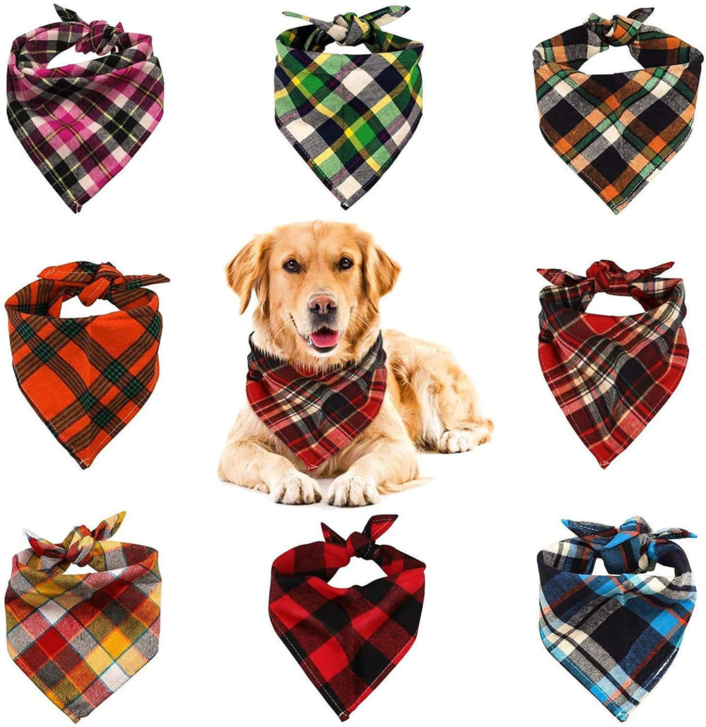 Bandana triangle VIPITH pour chien, motif damier, confort quotidien.