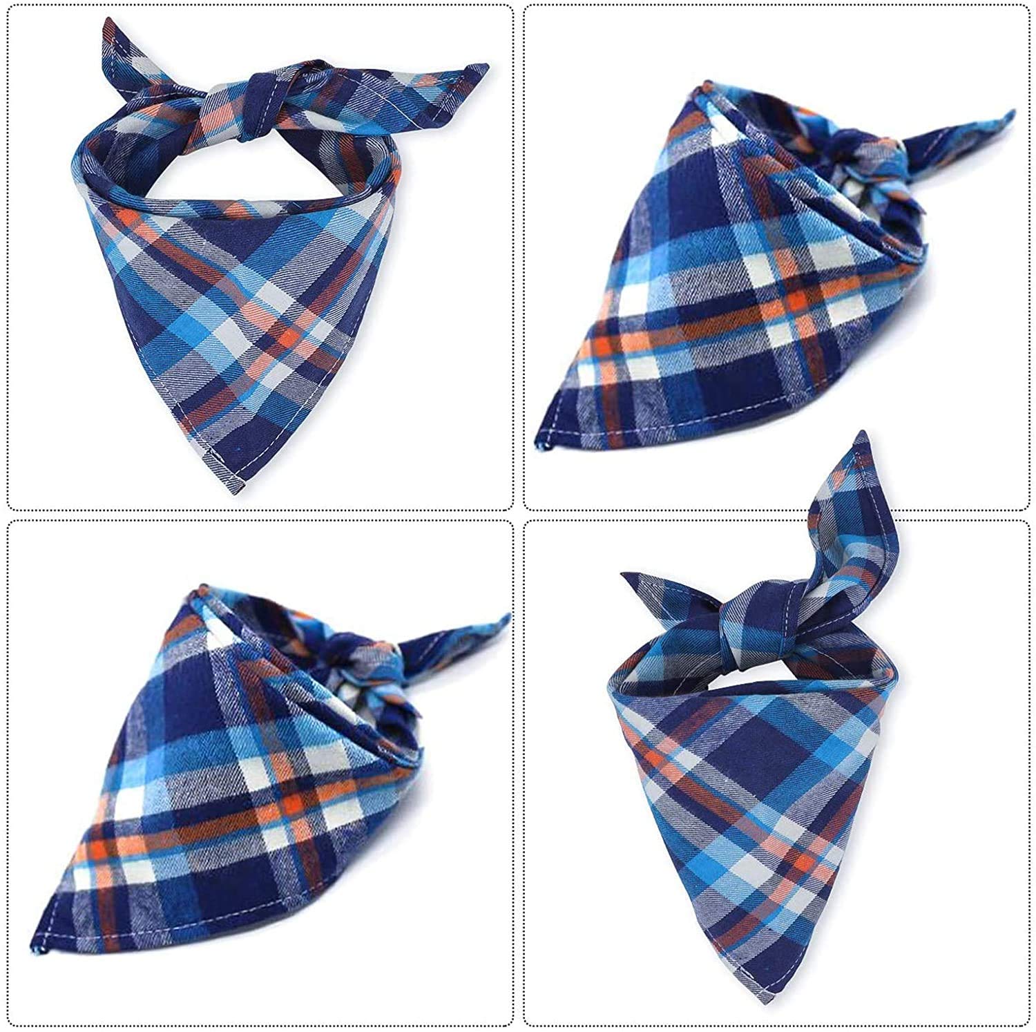 Bandana triangle VIPITH pour chien, motif plaid tendance, idéal pour photos.