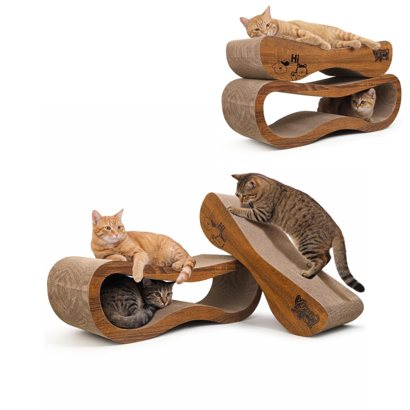 Grattoir VIRAAGYIYOU horizontal 2-en-1, surface robuste pour griffage et repos.